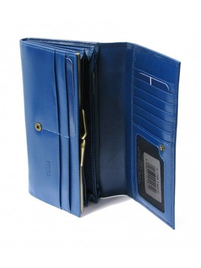 Skórzany portfel damski PUCCINI P-1705 niebieski
